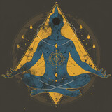 Fototapeta Pokój dzieciecy - spiritual symbol meditation chakras yoga breathwork - by generative ai