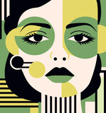 Fototapeta Big Ben - Woman modern icon avatar. Woman design. Abstract contemporary poster. Wall art design. Vector stock	