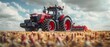 The Czech Republic is using GPS precision farming equipment to seed directly into stubble with a modern red tractor.