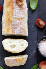 Poster - Italian ciabatta bread with tomatoes and olive oil