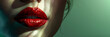 Closeup of a woman's lips are painted red lipstick and smudged,Passionate beauty one young woman elegance and sensuality shine.,A photo of a passionate ruby red lips imprint on a glass.

