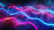Abstract technology background with glowing lines and bokeh ,Abstract background with colorful squares