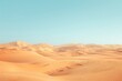 Abstract landscape of magnificent sandy dunes of desert land in soft warm sunlight with clear sky