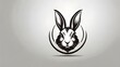 black and white background Concept logo design devoid of cruelty with a rabbit emblem. Not tested on animals symbol. Vector-based artwork.