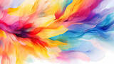 Fototapeta Tęcza - Vibrant Abstract Color Explosion in Watercolor Style