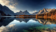 © Rahima - desktop Photo lake in mountains -photo of a beautiful view of a lake surrounded by mountains-background and wallpaper .