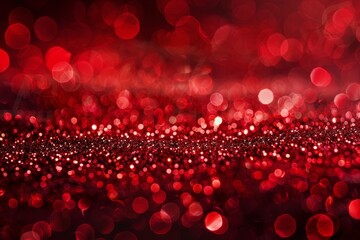 Sticker - Red glitter vintage lights background. defocused