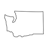 Fototapeta Las - Washington outline map