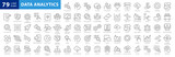 Fototapeta  - Big data analysis thin line icon set. Data processing outline pictograms for website and mobile app GUI. Digital analytics simple UI, UX vector icons