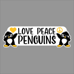 Wall Mural - Love Peace Penguins Funny Dab Penguin Animal Lover Dabbing