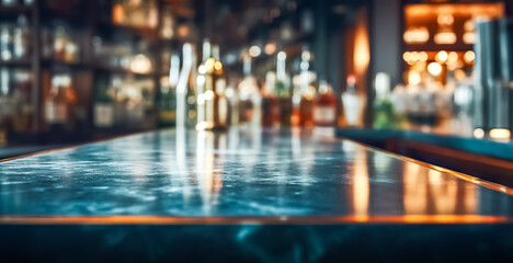 Wall Mural - Blur shot of classic luxury counter bar drink.cocktail bartender with  light gold bokeh background.beverage concepts