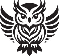 Wall Mural - Owl Silhouette Logo Design 