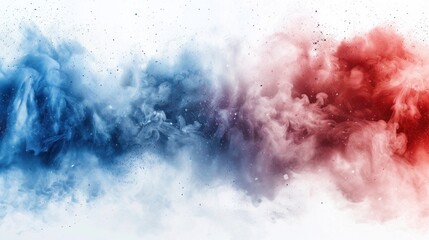 Wall Mural - Patriotic Dust Explosion Background with Red, White and Blue Colors and American Flag Splash for Labor Day, Memorial Day, and Independence Day