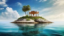 Wallpaper  Furniture Stands On A Small Uninhabited Island In The Sea