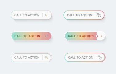 Wall Mural - call to action buttons. Click here button with clicking icon.