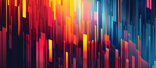 Wall Mural - Vivid and dynamic abstract backdrop featuring a variety of bright colored lines and patterns