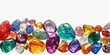Various colored stones arranged on a white background. Ideal for use in interior design projects