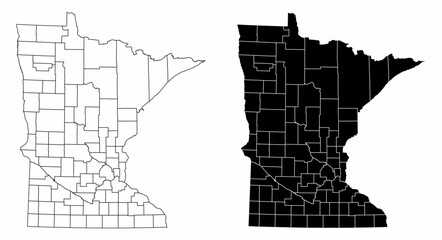 Canvas Print - Minnesota administrative maps