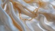 Close up of a gold chain on a white cloth, suitable for luxury and fashion concepts