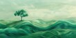 A painting of a solitary tree in the middle of the ocean. Suitable for nature-themed designs