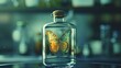 A delicate butterfly trapped inside a glass bottle. Ideal for concepts of captivity and freedom