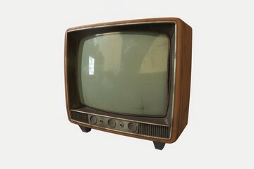 Wall Mural - classic retro television set on a simple white backdrop. ideal for advertising or nostalgia concepts