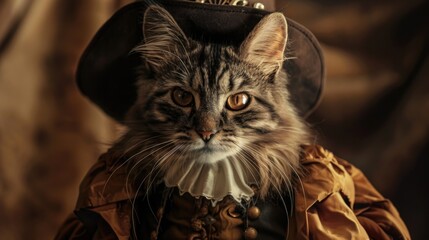 Canvas Print - A cat wearing a hat, suitable for various projects