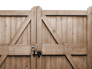 Wall Mural - Wooden gates on driveway with lock and drop bolts