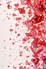 Canvas Print - A collection of red and pink hearts on a simple white background. Perfect for Valentine's Day designs