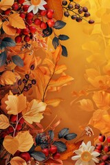 Canvas Print - A close up of a bunch of leaves and flowers, perfect for botanical projects