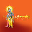 © New concept & ideas - Happy ram navmi. illustration of Indian hindu Lord Rama with arrow and bow.