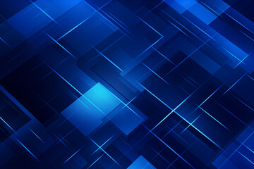 Wall Mural - A mesmerizing blue linear pattern emerges, forming an abstract geometric tech background 