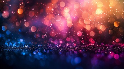 Poster - A colorful bokeh background with a bunch of lights, AI