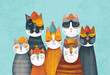 © Marusya Wrobel/Stocksy - Portraits of different cats in hats