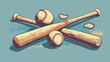 Baseball bats and balls in a retro style   AI generated illustration