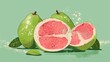 Elegant guava illustration in a minimalist style   AI generated illustration
