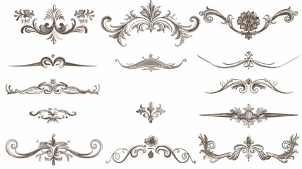 Wall Mural - a set of ornate design elements