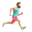 Running man. Active and healthy lifestyle. Transparent background. AI Generative