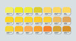 Sun Color Guide Palette with Color Names. Catalog Samples Yellow with RGB HEX codes and Names. Metal Colors Palette Vector, Wood and Plastic Yellow Color Palette, Fashion Trend Sun Color Palette