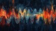 Abstract fire background with flames and waves