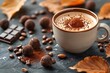 Autumnal Delight: A Chocolaty Coffee Experience. Concept Autumnal Delight, Chocolaty Treats, Coffee Experience, Seasonal Flavors, Warm Beverages