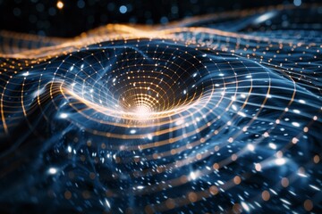 Gravity bends the space surrounding it, distorting the spacetime concept and deforming the space-time grid around the universe.