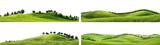 Fototapeta  - Set of green hills lanscape cut out