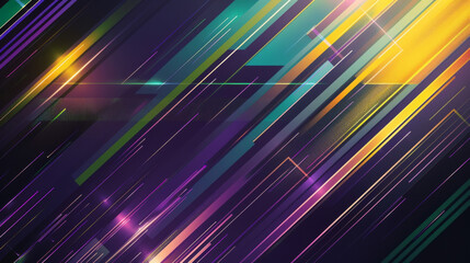 Aufkleber - Dynamic diagonal stripes with colorful neon glow create a sense of movement and digital speed