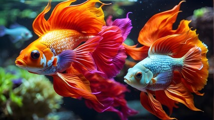 Wall Mural - vibrant, colorful ornamental fish