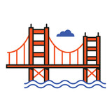 Fototapeta Do akwarium - San Francisco Golden Gate Bridge Icon