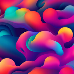 Sticker - colorful fluid wave illustration background