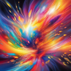 Canvas Print - colorful energy particle explosion illustration background