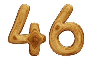 Poster - Wooden number 46 for math, education and business concept