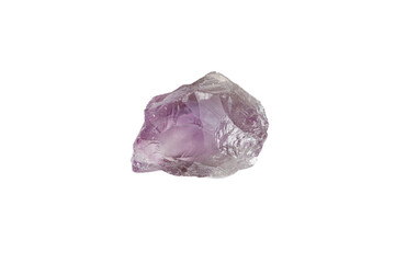 Wall Mural - Amethyst mineral stone macro on white background